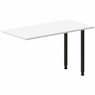 Skrivebord, tilbyg DNA Hvid 1200x600mm I-ben Sort