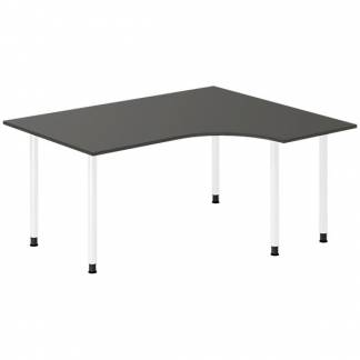 Skrivebord DNA, Antracit 1600x1200 mm H&oslash;jre I-ben/Hvid