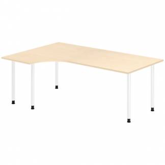 Skrivebord DNA, Birk 2000x1200 mm Venstre I-ben/Hvid
