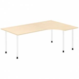 Skrivebord DNA, Birk 2000x1200 mm H&oslash;jre I-ben/Hvid