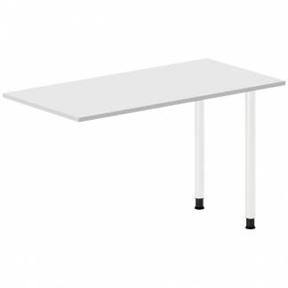 Skrivebord, tilbyg DNA Lys gr&aring; 1200x600 mm I-ben Hvid