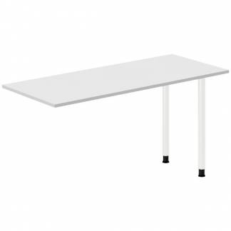 Skrivebord, tilbyg DNA Lys gr&aring; 1400x600 mm I-ben Hvid