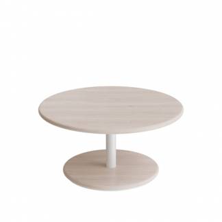 Bord Donut, &Oslash;700 mm, h&oslash;jde 350 mm, hvidpigmenteret ask p&aring; hvidt understel glans 10