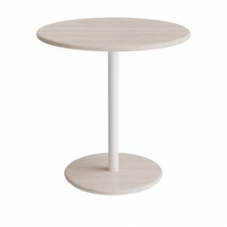 Bord Donut, Ø700 mm, højde 720 mm, hvidpigmenteret ask på hvidt understel