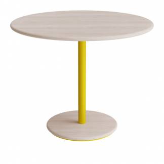 Bord Donut, &Oslash;900 mm, h&oslash;jde 720 mm, hvidpigmenteret ask p&aring; gult understel