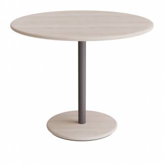 Bord Donut, Ø900 mm, højde 720 mm, hvidpigmenteret ask på gråt understel