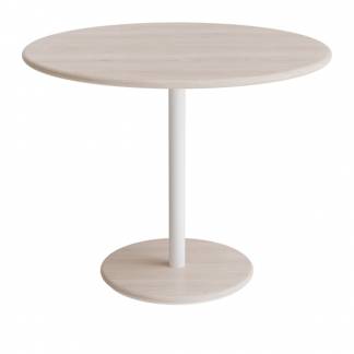 Bord Donut, Ø900 mm, højde 720 mm, hvidpigmenteret ask på hvidt understel