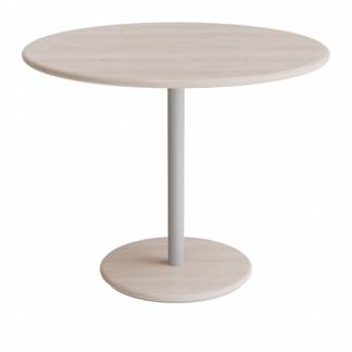 Bord Donut, Ø900 mm, højde 720 mm, hvidpigmenteret ask på alugråt understel
