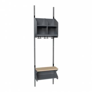 BST Kombination D, Startsektion 2 pladser B 500 mm, mørk grå