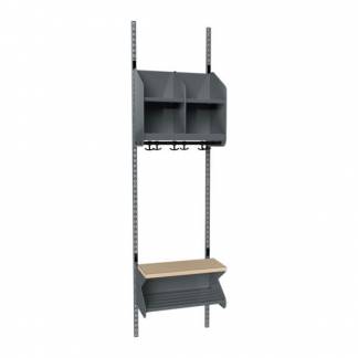 BST Kombination D, Startsektion 2 pladser B 500 mm, m&oslash;rk gr&aring;