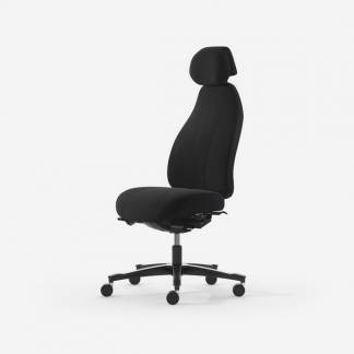 Kontorstol Malmstolen Classic 7000 H&oslash;j ryg, Sort med nakkest&oslash;tte