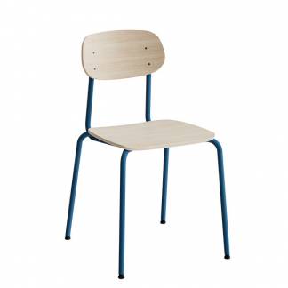 Stol Atlas 2111, hvidpigmenteret egelaminat, bl&aring;t stel