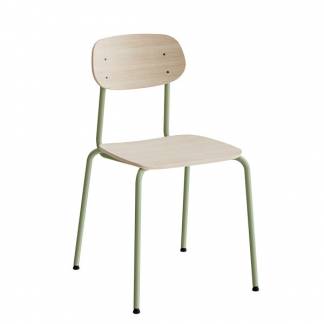 Stol Atlas 2111, hvidpigmenteret egelaminat, gr&oslash;n stel