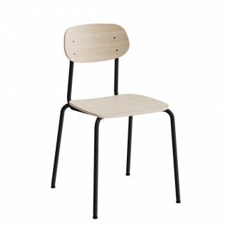 Stol Atlas 2111, hvidpigmenteret egelaminat, sortoliven stel