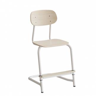 Stol Atlas, fritsving 2114, hvidpigmenteret egelaminat, hvidt stel