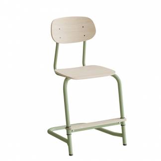 Stol Atlas, fritsving 2114, hvidpigmenteret egelaminat, gr&oslash;nt stel