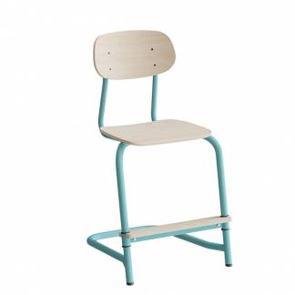 Stol Atlas, fritsving 2114, hvidpigmenteret egelaminat, turkis stel
