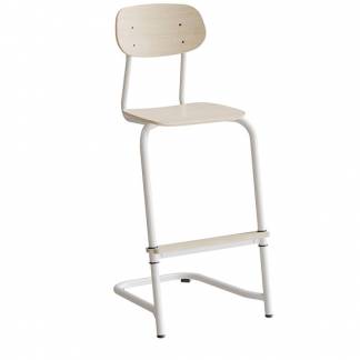 Stol Atlas, fritsving 2114, hvidpigmenteret egelaminat, hvidt stel