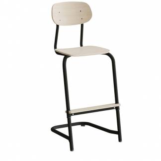 Stol Atlas, fritsving 2114, hvidpigmenteret egelaminat, sortoliven stel