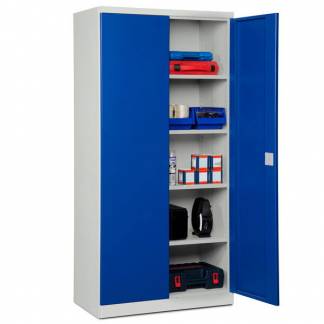 Opbevaringsskab i st&aring;l - ASHV 1980x980x470 mm Bl&aring; d&oslash;re