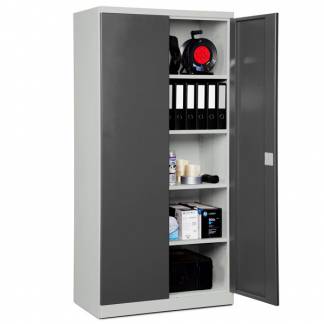 Opbevaringsskab i st&aring;l - ASHV 1980x980x470 mm Antracit d&oslash;re