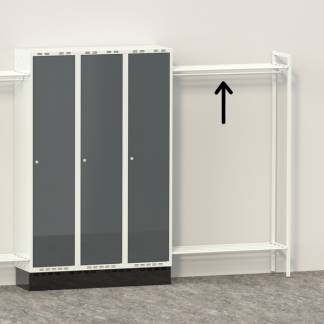 Hattehylde til garderobe B1000xD550 mm lysegr&aring;