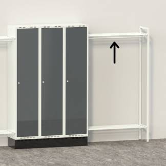 Hattehylde til garderobe B1000xD550 mm lysegr&aring;