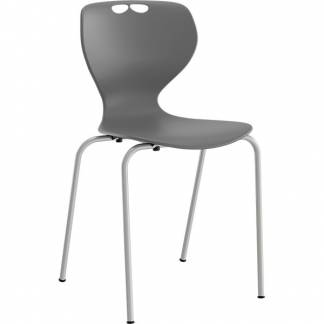 Stol Tarris, gr&aring;t s&aelig;de med alugr&aring;t stel