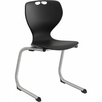 Stol Tarris Junior, sort s&aelig;de med alugr&aring;t C-stel