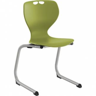 Stol Tarris Junior, oliven s&aelig;de med alugr&aring;t C-stel