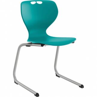 Stol Tarris, turkis s&aelig;de med alugr&aring;t C-stel