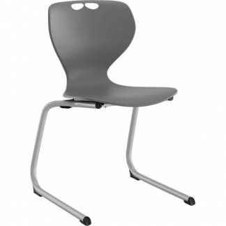 Stol Tarris, gr&aring;t s&aelig;de med alugr&aring;t C-stel