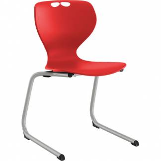 Stol Tarris, r&oslash;dt s&aelig;de med alugr&aring;t C-stel