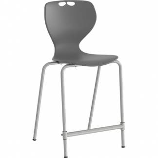 Stol Tarris Junior High, gr&aring;t s&aelig;de med alugr&aring;t stel