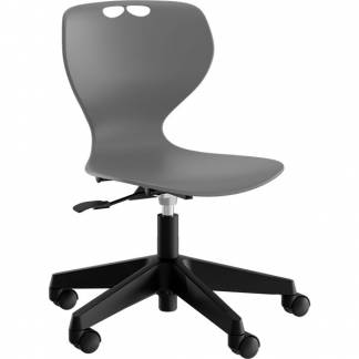 Stol Tarris 3D, gr&aring;t s&aelig;de med sort hjulkryds