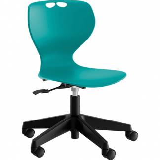 Stol Tarris, turkis s&aelig;de med sort hjulkryds