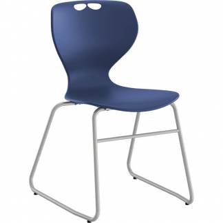 Stol Tarris, bl&aring;t s&aelig;de med alugr&aring;t lukket stel