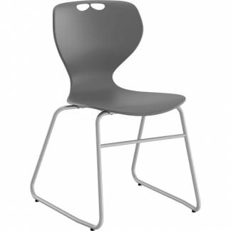 Stol Tarris, gr&aring;t s&aelig;de med alugr&aring;t lukket stel