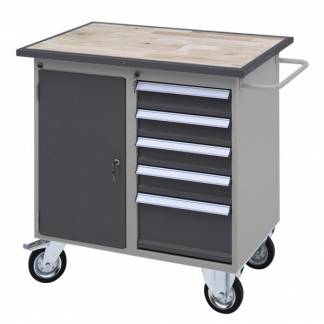 V&aelig;rkstedsvogn GBB med skab og 5 Skuffer