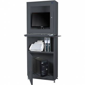 Computerskab Ergo_IT M&oslash;rk gr&aring;