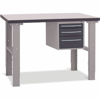 Fileb&aelig;nk 1200x800 mm inkl. skuffesektion (3 skuffer)