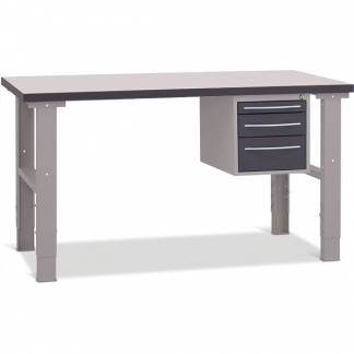 Fileb&aelig;nk 1500x800 mm inkl. skuffesektion (3 skuffer)