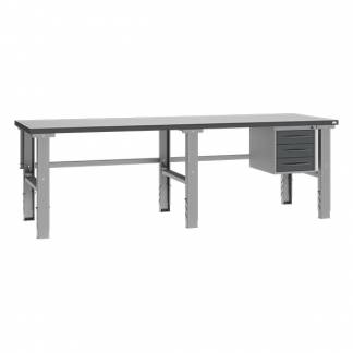 Fileb&aelig;nk 2500x800 mm inkl. skuffesektion (3 skuffer)