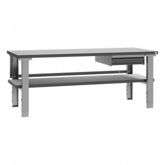 Fileb&aelig;nk 2000x800 mm enkeltskuffe og underhylde