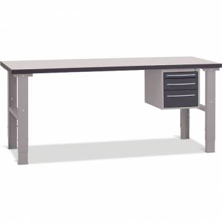 Fileb&aelig;nk 2000x800 mm inkl. skuffesektion (3 skuffer)