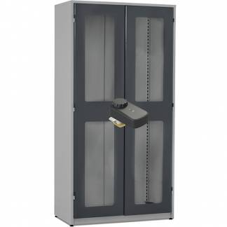 V&aelig;rkt&oslash;jsskab GBP 1020x540x2000mm med plexiglas og FlexLock, RAL7004/7024