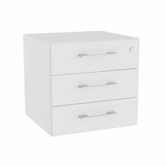 Skuffeindsats DNA, Hvid med alugr&aring; h&aring;ndtag