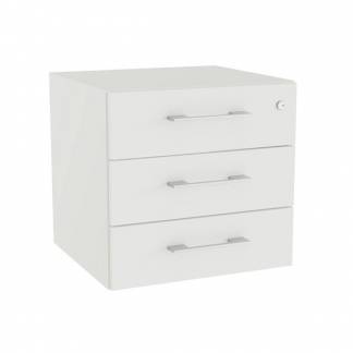 Skuffeindsats DNA, Hvid med alugr&aring; h&aring;ndtag