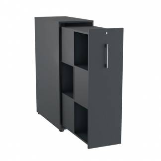 Towerskab DNA A9M, Antracit med alugr&aring;t h&aring;ndtag