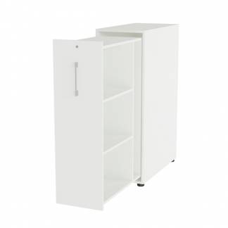 Towerskab DNA A9 H&oslash;jre, Hvid med alugr&aring;t h&aring;ndtag